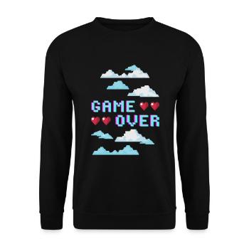 GAME OVER - Unisex Pullover - Schwarz - Vorne - Alina (178cm) & Michal (187cm)