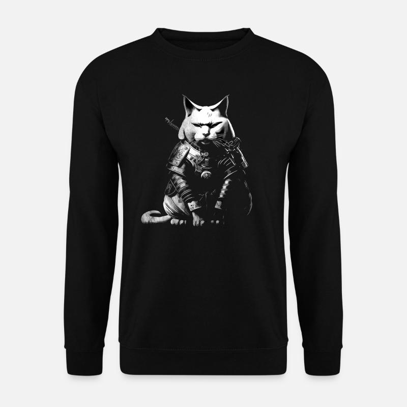 Chat samouraï cool - Sweat-shirt Unisexe - noir