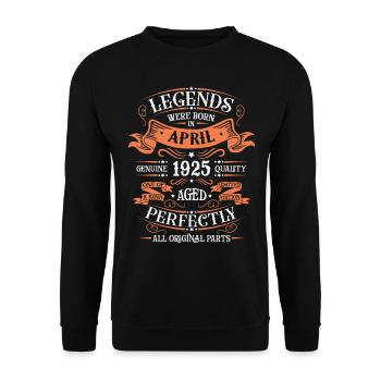 Les Légendes Sont Nées En Avril 1925 Cadeau - Sweat-shirt Unisexe - noir - Devant - Alina (178cm) & Michal (187cm)
