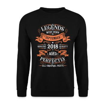 September 2018 Original Birthday Gift Idea - Unisex Sweatshirt - black - Front - Alina (178cm) & Michal (187cm)