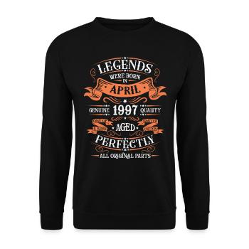 Jahre der Exzellenz April 1997 Geschenk - Unisex Pullover - Schwarz - Vorne - Alina (178cm) & Michal (187cm)