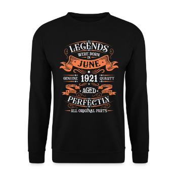 JAHRGANG MAI 1921 LIMITIERTE AUFLAGE - Unisex Pullover - Schwarz - Vorne - Alina (178cm) & Michal (187cm)