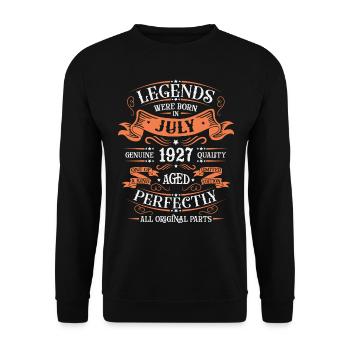 Né en juillet 1927 - Sweat-shirt Unisexe - noir - Devant - Alina (178cm) & Michal (187cm)
