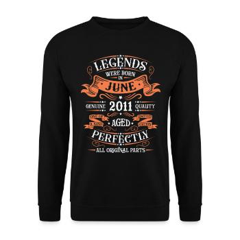 Vintage 2011 Limited Edition Perfectly Aged - Unisex Sweatshirt - black - Front - Alina (178cm) & Michal (187cm)