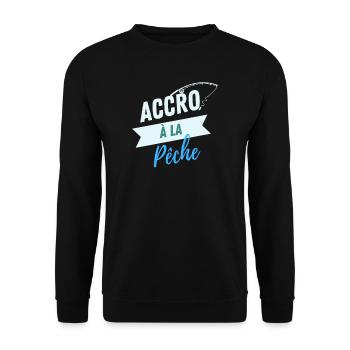 Accro à la pêche - Sweat-shirt Unisexe - noir - Devant - Alina (178cm) & Michal (187cm)