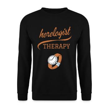 HOROLOGIST THERAPY WATCH COLLECTOR - Unisex Sweatshirt - black - Front - Alina (178cm) & Michal (187cm)