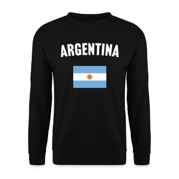 Argentina Flag - Unisex Sweatshirt - black - Front - Alina (178cm) & Michal (187cm)
