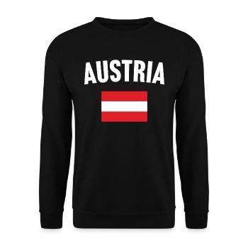 Austria Flag - Unisex Sweatshirt - black - Front - Alina (178cm) & Michal (187cm)