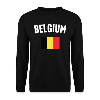 Belgische Flagge - Unisex Pullover - Schwarz - Vorne - Alina (178cm) & Michal (187cm)