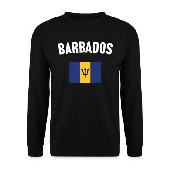 Barbados Flagge - Unisex Pullover - Schwarz - Vorne - Alina (178cm) & Michal (187cm)