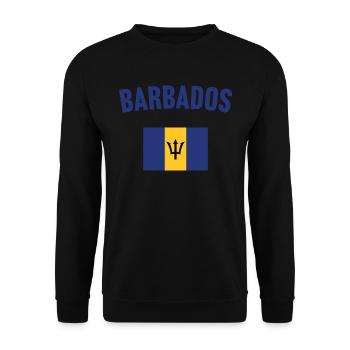 Barbados Flagge - Unisex Pullover - Schwarz - Vorne - Alina (178cm) & Michal (187cm)