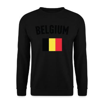 Belgische Flagge - Unisex Pullover - Schwarz - Vorne - Alina (178cm) & Michal (187cm)