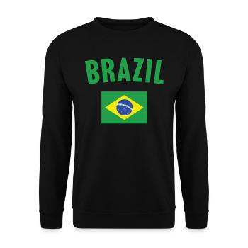 Brazil Flag - Unisex Sweatshirt - black - Front - Alina (178cm) & Michal (187cm)