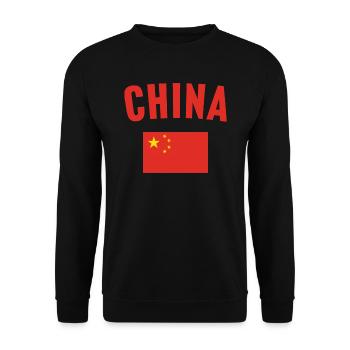 China Flag - Unisex Sweatshirt - black - Front - Alina (178cm) & Michal (187cm)
