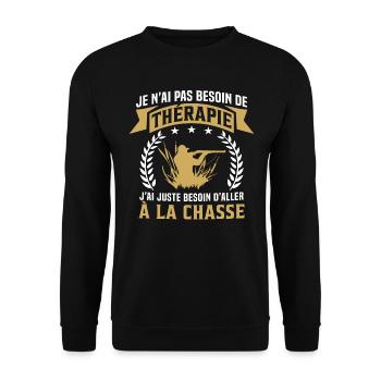 j'ai juste besoin d'aller à la chasse - Sweat-shirt Unisexe - noir - Devant - Alina (178cm) & Michal (187cm)