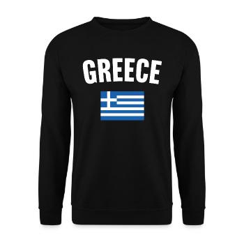 Greece Flag - Unisex Sweatshirt - black - Front - Alina (178cm) & Michal (187cm)