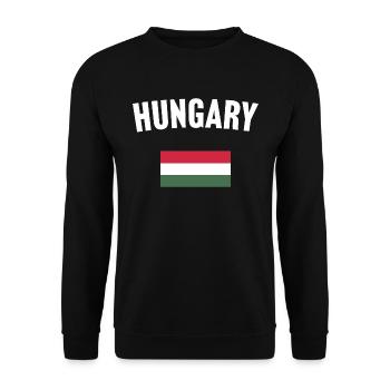 Drapeau de la Hongrie - Sweat-shirt Unisexe - noir - Devant - Alina (178cm) & Michal (187cm)