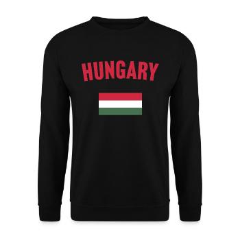 Drapeau de la Hongrie - Sweat-shirt Unisexe - noir - Devant - Alina (178cm) & Michal (187cm)