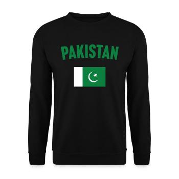 Pakistan Flag - Unisex Sweatshirt - black - Front - Alina (178cm) & Michal (187cm)