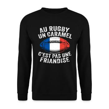 Au Rugby Un Caramel Pas Une Friandise Joueur - Sweat-shirt Unisexe - noir - Devant - Alina (178cm) & Michal (187cm)