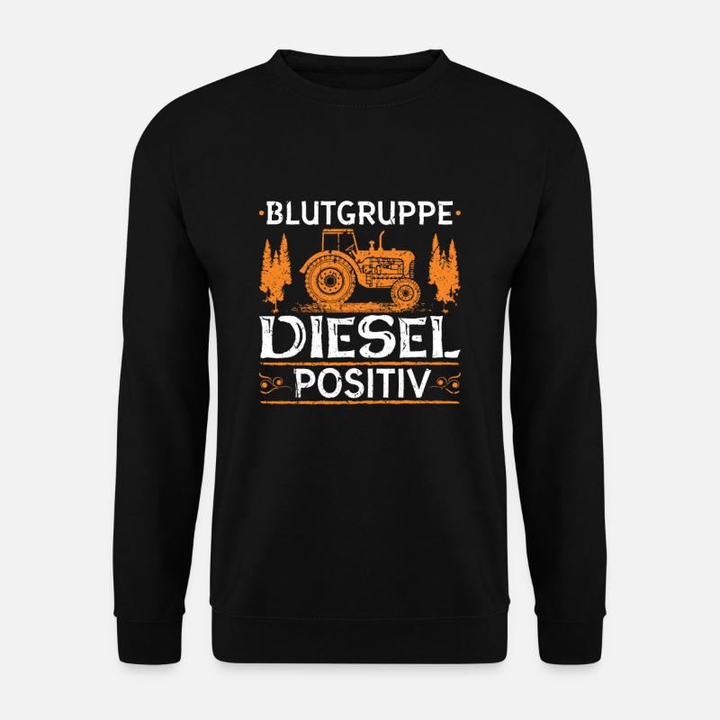 Blutgruppe Diesel Positiv Traktor Trecker - Unisex Pullover - Schwarz