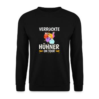 verrueckte huehner malle party - Unisex Pullover - Schwarz - Vorne - Alina (178cm) & Michal (187cm)