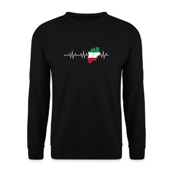 Mein Herz Schlägt Für NRW Nordrhein-Westfalen - Unisex Pullover - Schwarz - Vorne - Alina (178cm) & Michal (187cm)