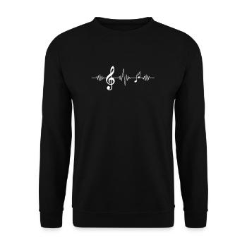 Musician gift clef music symbols - Unisex Sweatshirt - black - Front - Alina (178cm) & Michal (187cm)