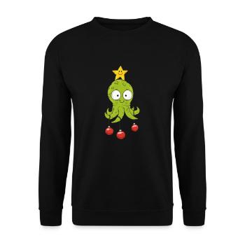 Cute octopus Christmas octopus - Unisex Sweatshirt - black - Front - Alina (178cm) & Michal (187cm)