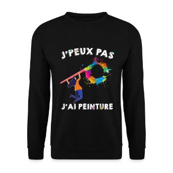 j peux pas j ai peinture - Sweat-shirt Unisexe - noir - Devant - Alina (178cm) & Michal (187cm)