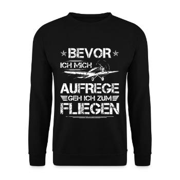 Flugzeug Fliegen Piloten Flieger - Unisex Pullover - Schwarz - Vorne - Alina (178cm) & Michal (187cm)
