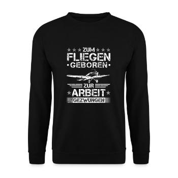 Segelflieger Motorflugzeug Hobby Pilot - Unisex Pullover - Schwarz - Vorne - Alina (178cm) & Michal (187cm)