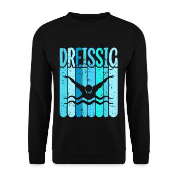 Schwimmen 30 Geburtstag Wasserratte Schwimm - Unisex Pullover - Schwarz - Vorne - Alina (178cm) & Michal (187cm)