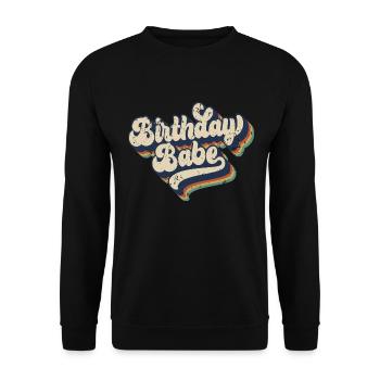 Birthday Babe Matching Group Birthday Party Gift - Unisex Sweatshirt - black - Front - Alina (178cm) & Michal (187cm)
