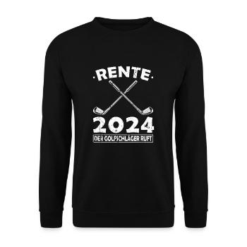 Rente 2024 Golfschläger Ruhestand Golfen - Unisex Pullover - Schwarz - Vorne - Alina (178cm) & Michal (187cm)