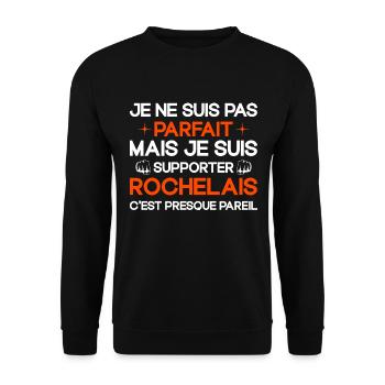 Supporter Rochelais Cadeau Rugby La Rochelle - Sweat-shirt Unisexe - noir - Devant - Alina (178cm) & Michal (187cm)