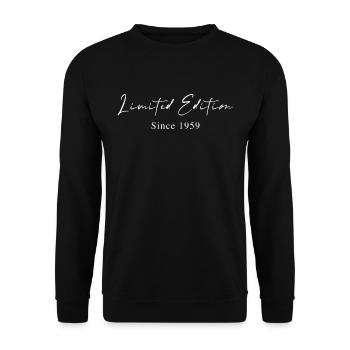 Limited Edition seit 1959 Handschrift Typografie - Unisex Pullover - Schwarz - Vorne - Alina (178cm) & Michal (187cm)