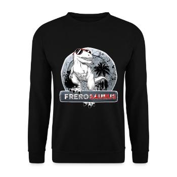 Frèrosaurus Grand Frére Dinosaure Idée Cadeau - Sweat-shirt Unisexe - noir - Devant - Alina (178cm) & Michal (187cm)