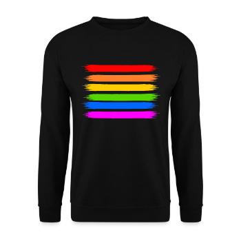 Regenbogen Regenbogenfahne - Unisex Pullover - Schwarz - Vorne - Alina (178cm) & Michal (187cm)