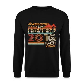 Retro Vintage Légendaire Anniversaire Décembre 2016 - Sweat-shirt Unisexe - noir - Devant - Alina (178cm) & Michal (187cm)