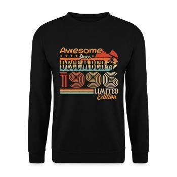 Retro Vintage Legendär Geburtstag Dezember 1996 - Unisex Pullover - Schwarz - Vorne - Alina (178cm) & Michal (187cm)