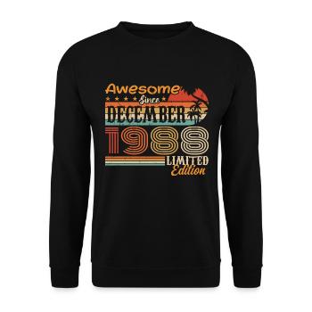 Retro Vintage Legendär Geburtstag Dezember 1988 - Unisex Pullover - Schwarz - Vorne - Alina (178cm) & Michal (187cm)