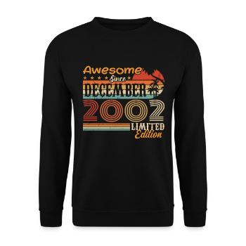 Retro Vintage Legendär Geburtstag Dezember 2002 - Unisex Pullover - Schwarz - Vorne - Alina (178cm) & Michal (187cm)