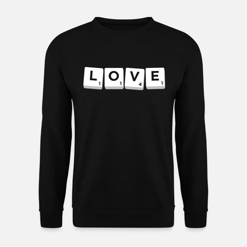 Scrabble-Buchstaben-Kachel Love - Unisex Pullover - Schwarz