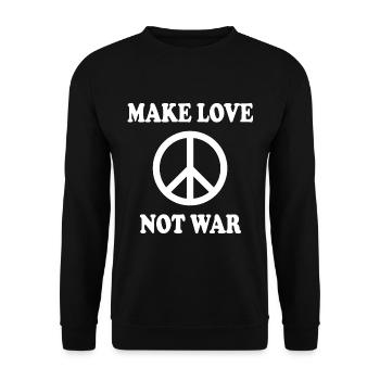 Make love not war - Unisex Sweatshirt - black - Front - Alina (178cm) & Michal (187cm)