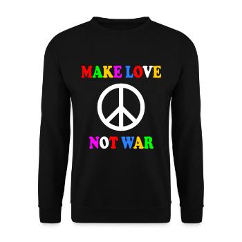 Make love not war - Unisex Sweatshirt - black - Front - Alina (178cm) & Michal (187cm)