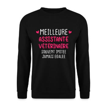 Souvent Imitée Meilleure Assistante Vétérinair - Sweat-shirt Unisexe - noir - Devant - Alina (178cm) & Michal (187cm)