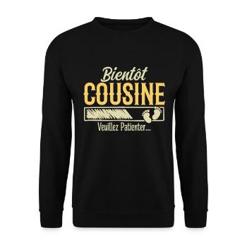Zukünftiger Cousin - Unisex Pullover - Schwarz - Vorne - Alina (178cm) & Michal (187cm)