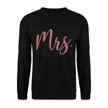 Mrs. Matching Couple Engagement Wedding Honeymoon - Unisex Sweatshirt - black - Front - Alina (178cm) & Michal (187cm)