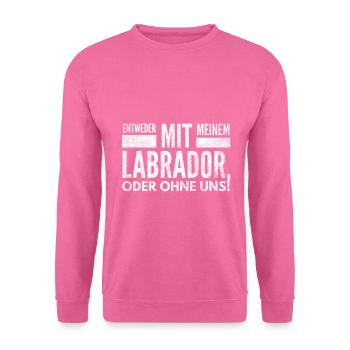 Labrador Hunde Haustier Pfote Hundeliebe Geschenk - Unisex Pullover - Pink - Vorne